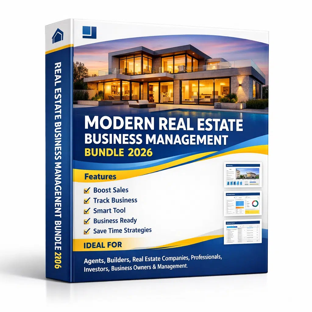 Streamline, manage, and grow your Real Estate Business today!
⇒ IDEAL FOR: AGENTS, BUILDERS, PROFESSIONAL, REAL ESTATE COMPANIES, REAL ESTATE INVESTORS, ENGINEER, CA, FINANCE, BUSINESS OWNERS & MANAGEMENT.
✅ Effortless Tracking: Manage sales, income, and